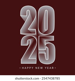 Happy New Year 2025 editable vector