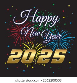 Happy new year 2025 editable