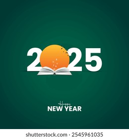 Happy new year 2025 education concept. New year creative design for banner, poster vector illustration.