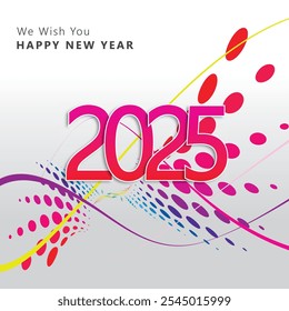 Happy new year 2025 elegant abstract background illustration.