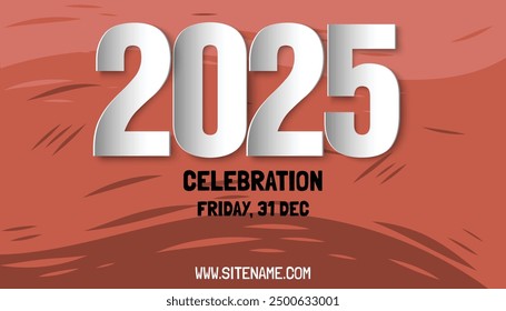 Happy New Year 2025. festive abstract decoration elegant background number for Celebrate 2025 party, calender and poster