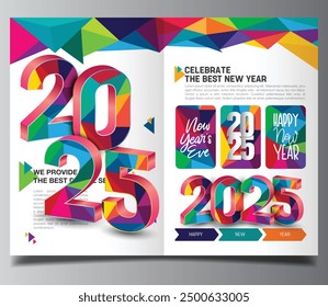 Happy New Year 2025. festive realistic decoration elegant 3D number for magazine design, calender and poster