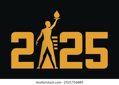 Feliz año Nuevo 2025 Vector festivo.