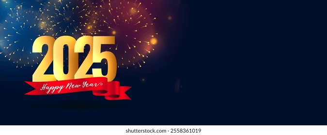 happy new year 2025 firework wallpaper design vector