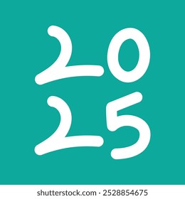 Feliz año Nuevo 2025. Vector de diseño plano. Eps 10.