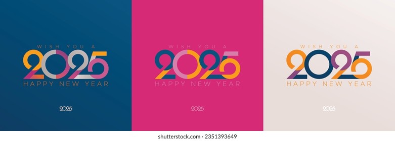 Happy new year 2025 with full colour number. 2025 new year celebration