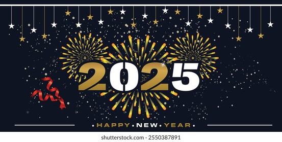 Feliz año nuevo 2025 texto de oro