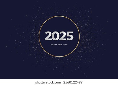 happy new year 2025 with goldeen background vector eps 10