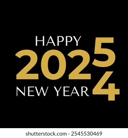 Happy New Year 2025. Goodbye 2024. Holidays typography poster. Vector template for banner, sign, greeting card, invitation, etc