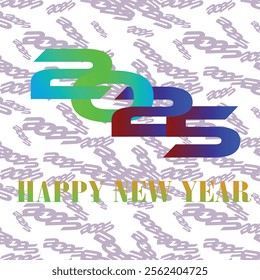 Happy new year 2025 Gradient background color vector