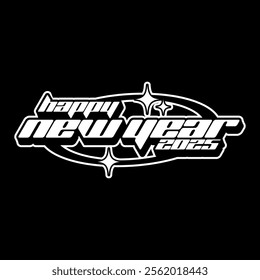 Happy new year 2025 graphic design vector