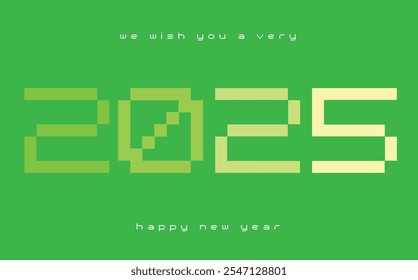 Feliz año nuevo 2025 color monocromo verde con fondo de color verde. Feliz año nuevo 2025 diseño de texto. La Plantilla del diario de negocios para 2025 Feliz año nuevo.