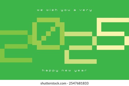 Feliz año nuevo 2025 color monocromo verde con fondo de color verde. Feliz año nuevo 2025 diseño de texto. La Plantilla del diario de negocios para 2025 Feliz año nuevo.