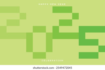 Feliz año nuevo 2025 color monocromo verde con fondo de color verde. Feliz año nuevo 2025 diseño de texto. La Plantilla del diario de negocios para 2025 Feliz año nuevo.