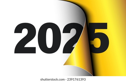 Alles Gute zum Neujahr 2025! Grußkartendesign-Vorlage. Ende 2024 und Anfang 2025. Das Konzept des Beginns des Neujahrs. Die Kalenderseite wechselt und das neue Jahr beginnt.