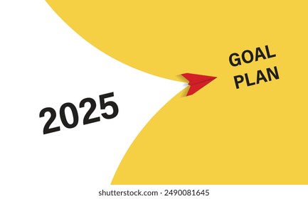 Happy New Year 2025 greeting card design template.