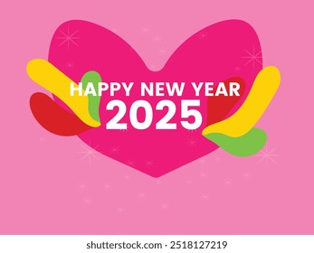 Happy new year 2025 greeting poster
design