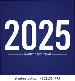 Happy New Year 2025 greeting card design template on orang background. New Year 2025 start concept. Calendar pages turn in the wind and the new year begins. eve card art business fashion holiday. eps.