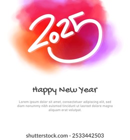 Happy new year 2025 greeting card design