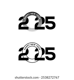 Happy new year 2025 greeting symbol letter Vector Illustration on a white background