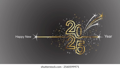 Happy New Year 2025 greeting card. Happy New Year 2025