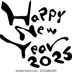 Happy New Year 2025 Hand Writing