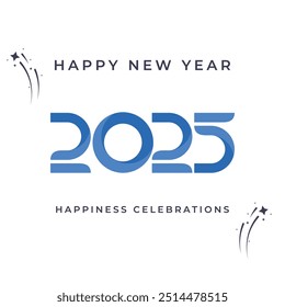 Happy New Year 2025 Happiness Celebration Vector Template Design Illustration