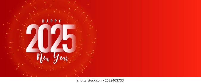 happy new year 2025 holiday wallpaper with firework decor vector