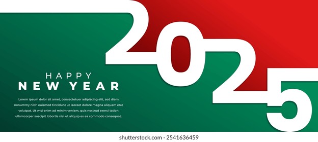 Happy new year 2025 horizontal banner vector design