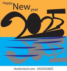 Happy new year 2025 icon design