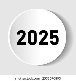 Happy new year 2025 icon. Vector.