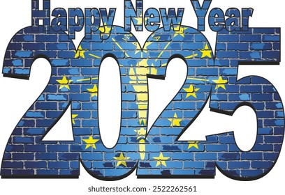 Happy New Year 2025 with Indiana flag inside - Illustration,
2025 HAPPY NEW YEAR NUMERALS