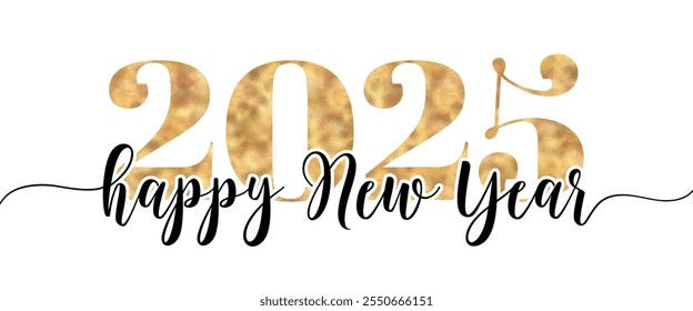 feliz año nuevo 2025 - Año Nuevo inspirador hermosa cita escrita a mano, etiqueta de regalo, mensaje de letras. Dibujado a mano invierno, frase de enero. Caligrafía de pincel moderna escrita a mano para 2025. Taza subtítulos.