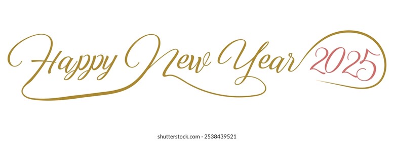 Happy new year. 2025  New Year isolated background. Celebration New Year's Eve. New year 2025 Calligraphy. 