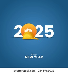 Happy new year 2025 Labour concept. New year creative design for banner, poster vector illustration.