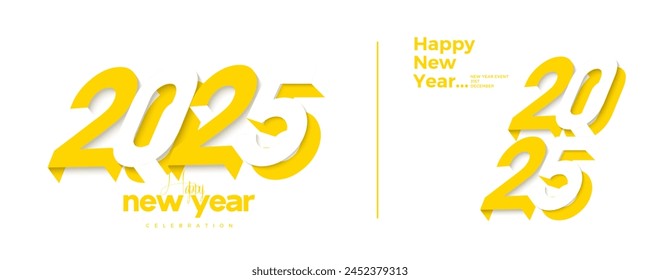 Happy New Year 2025. Latest modern vector design with two color concept. design for Happy New Year 2025 celebration. Design for posters, banners, calendars and social media posts.