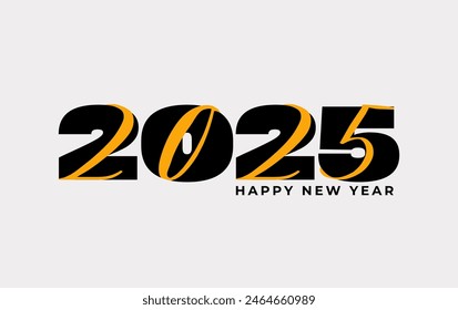 Happy New Year 2025 lettering design. Colorful and fashionable New Year 2025 design template. Brochure design template, postcard, banner. Vector illustration.