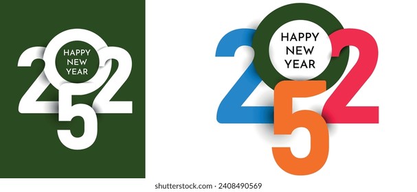 Happy New Year 2025 logo text design. 2025 number design template. Happy New Year 2025 symbol.	