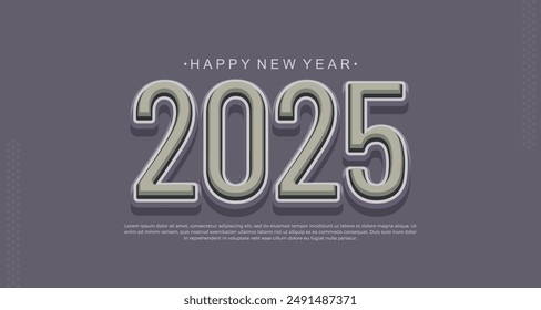 Happy new year 2025 logo design vector illustration. Premium vector design for new year 2025 celebration