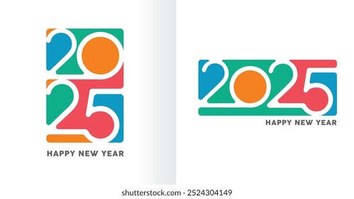 happy new year 2025 logo text design