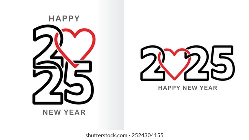 happy new year 2025 logo text design