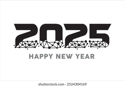 happy new year 2025 logo text design