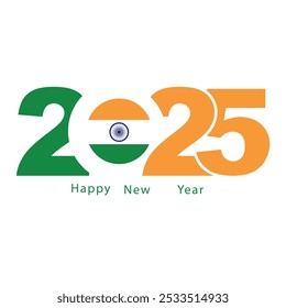 El diseño del logotipo "Feliz año Nuevo 2025" con la bandera de la India y el símbolo nacional es un concepto versátil y llamativo, perfecto para una variedad de usos. Este diseño combina a la perfección el color vibrante