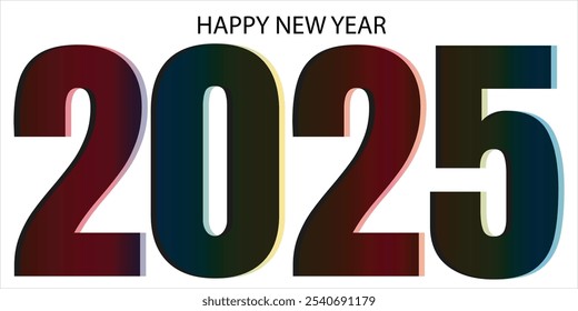 Happy New Year 2025 logo Bold Typography Modern Festive Greeting Design. Happy New Year 2025 symbol illustration. eps Vector illustration