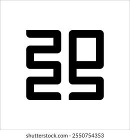 Happy New Year 2025 logo text design. Vector illustration.
