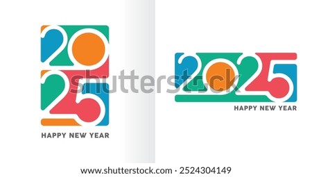 happy new year 2025 logo text design