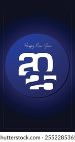 Happy New Year 2025, luxurious colorful background, for posters, invitations, or digital greetings