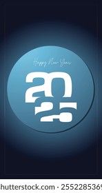 Happy New Year 2025, luxurious colorful background, for posters, invitations, or digital greetings