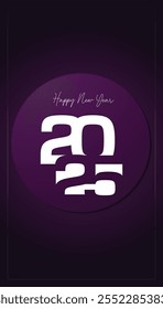 Happy New Year 2025, luxurious colorful background, for posters, invitations, or digital greetings