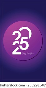 Happy New Year 2025, luxurious colorful background, for posters, invitations, or digital greetings